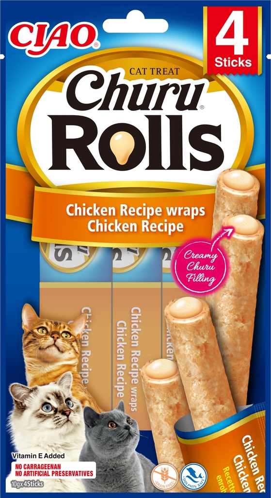 Inaba Churu Rolls Wraps Chicken (12 x 4 x 10 gr.)