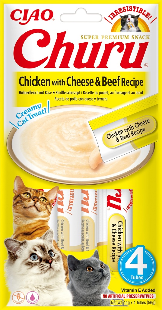Inaba Churu Chicken & Cheese & Beef (12 x 4 x 14 gr.)