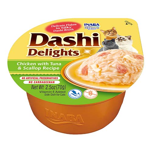 [FP73061] Inaba Dashi Delights Chicken Tuna Scallop 6 x 70 gr.