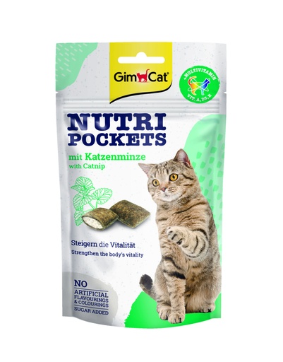 [GIM9190] GimCat Nutri Pockets Kattenkruid + Multi Vitamine 60 gr.