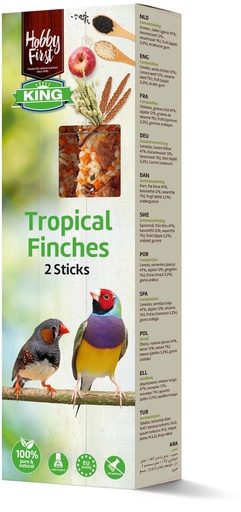 [HF239782] HobbyFirst King Sticks Exotic Finches Seed 10 x 60 gr.