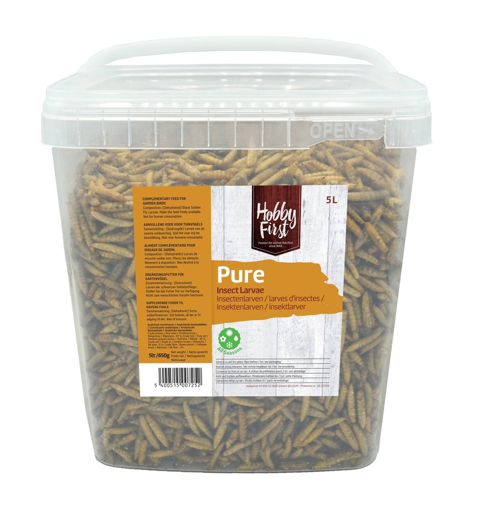 HobbyFirst Pure Insect Larvae 6 x 650 gr.