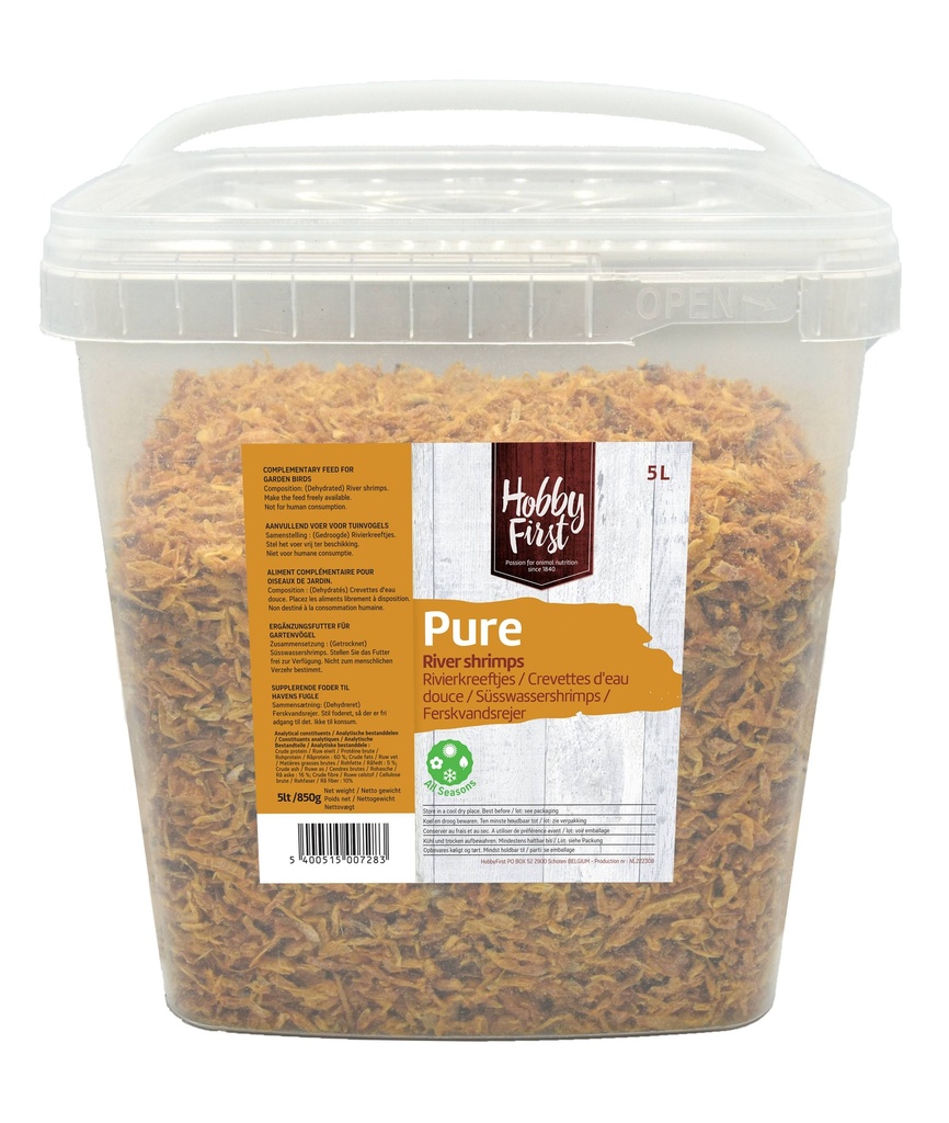 HobbyFirst Pure River Shrimps 6 x 850 gr.