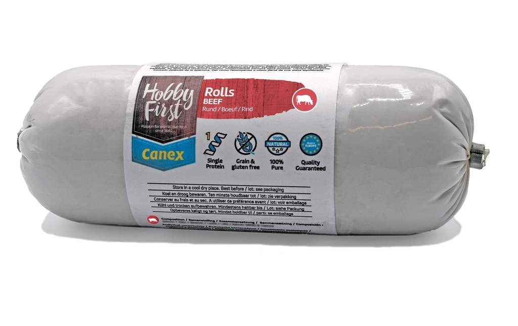 HobbyFirst High Protein Rolls Beef 12 x 400 gr.