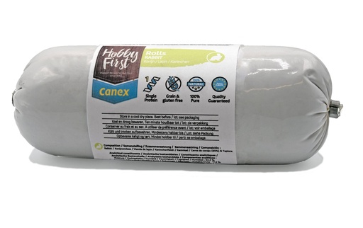 [HF929025] HobbyFirst High Protein Rolls Rabbit 12 x 400 gr.