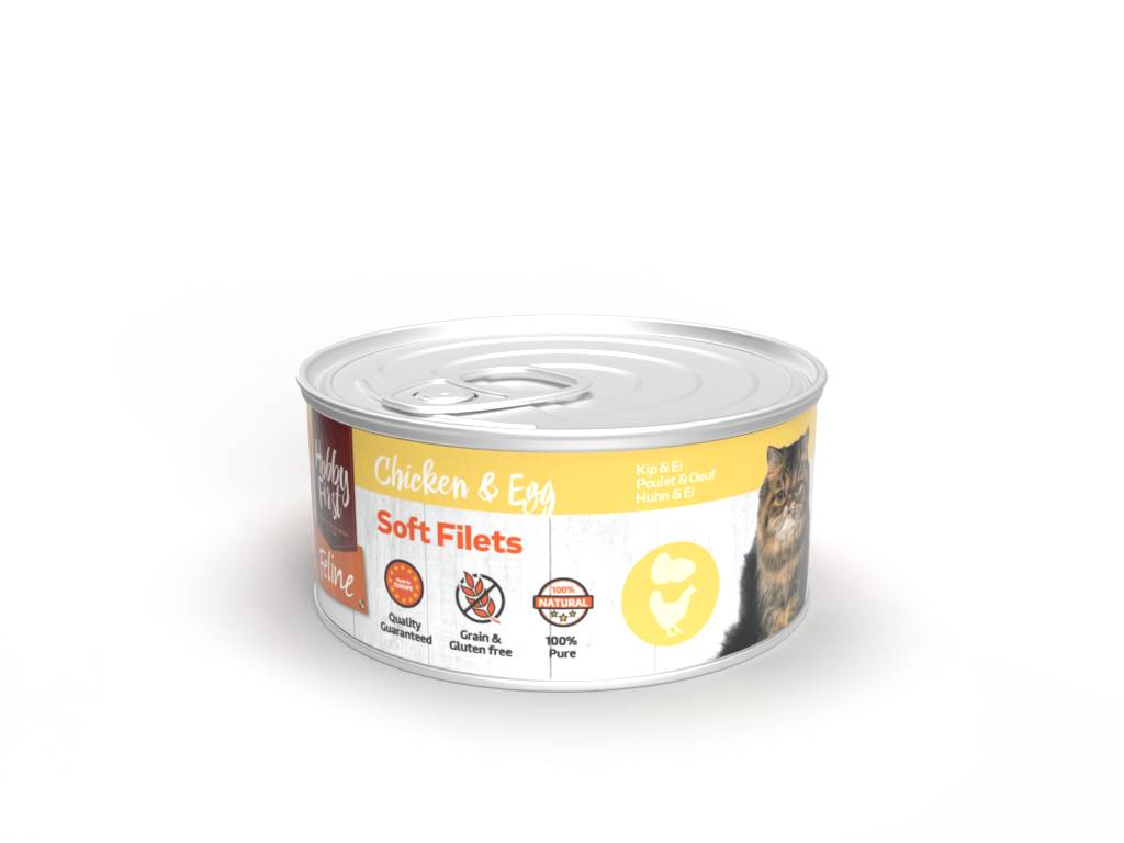 HobbyFirst Feline Soft Filets Kip & Ei 12 x 70 gr.