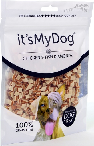 [IMD45035] it's My Dog Chicken & Fish Diamonds 85 gr.