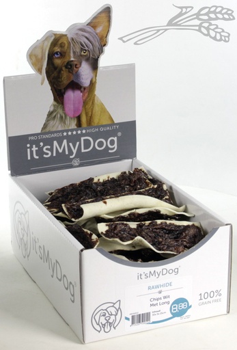[IMD50012] it's My Dog Rawhide Chips Wit Met Long 25 x 1 st.