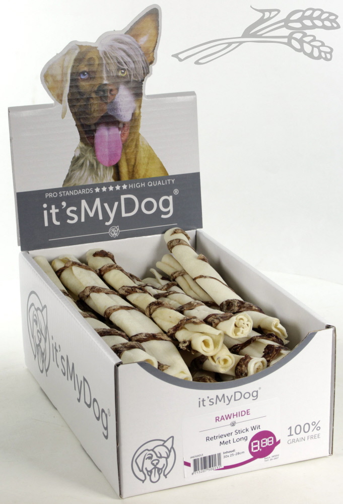 it's My Dog Rawhide Retriever Stick Wit Met Long 30 x 1 st.