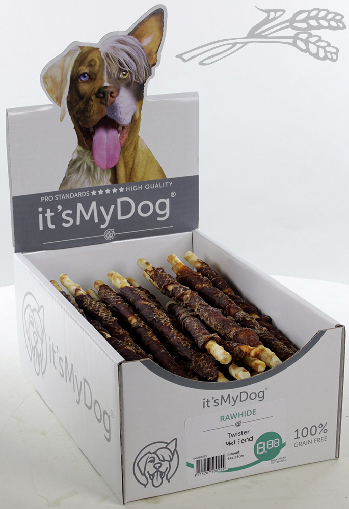 it's My Dog Rawhide Twist Met Eend 64 x 1 st.