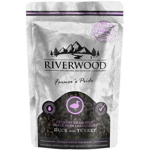 [JP140002] Riverwood Snack Farmers Pride Duck&Turkey Crunchy 6 x 200 gr.