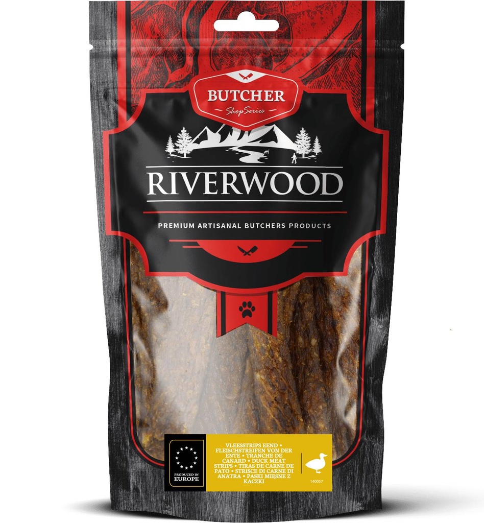 Riverwood Butcher Vleesstrips Eend 6 x 150 gr.