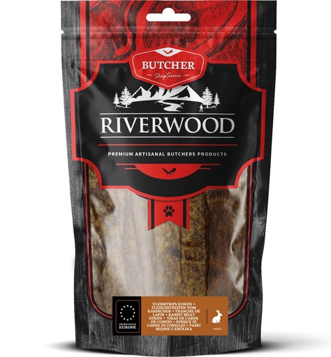 [JP140075] Riverwood Butcher Vleesstrips Konijn (6 x 150 gr.)