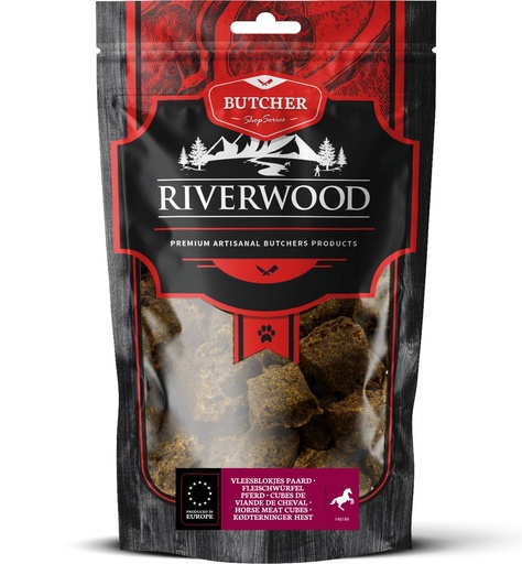 [JP140189] Riverwood Butcher Vleesbrokjes Paard 6 x 150 gr.