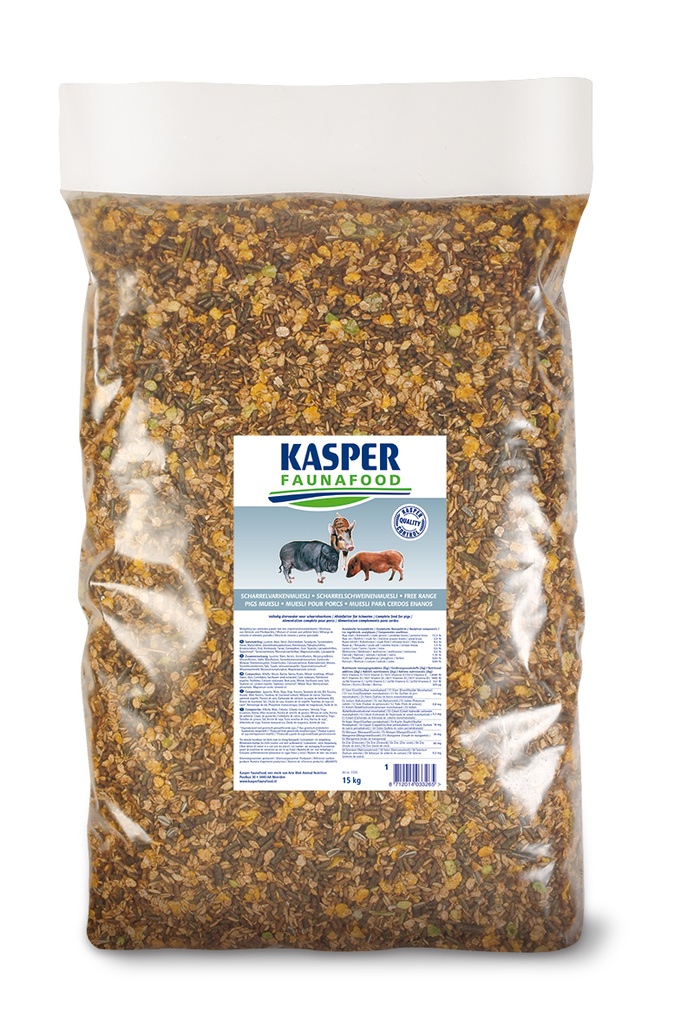 Kasper F. Scharrelvarkensmuesli 15 kg.