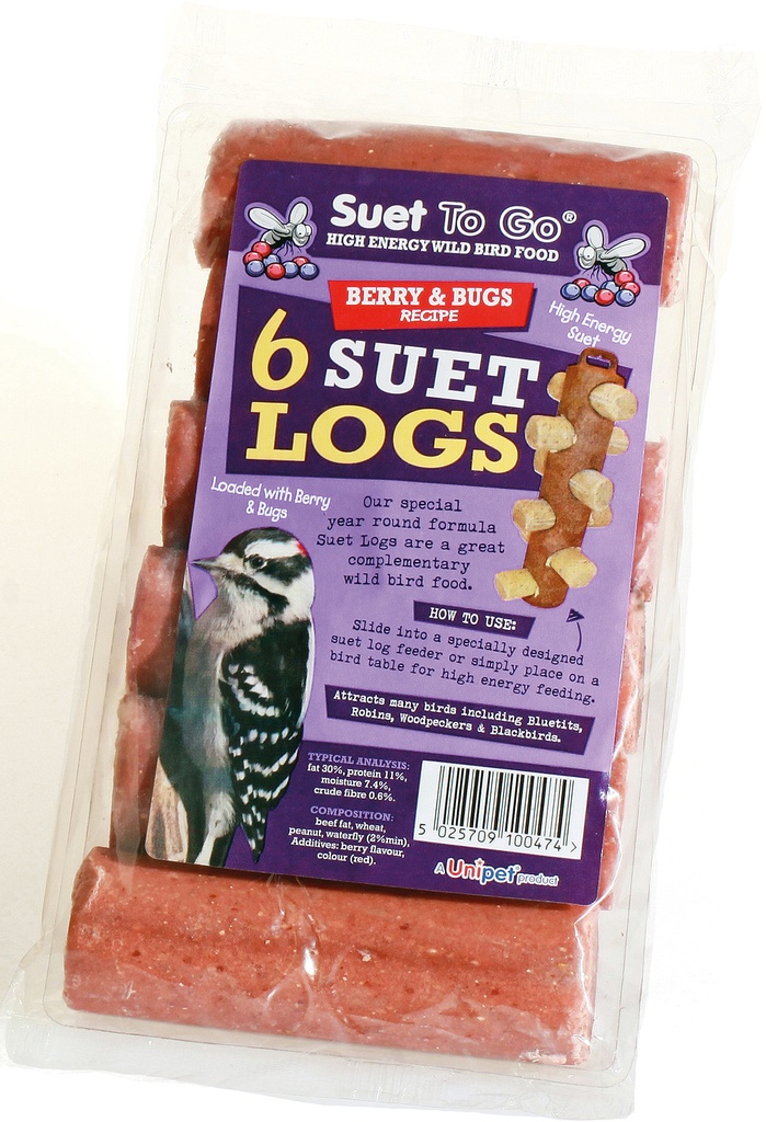 Suet To Go Vetstaven Bessen & Insecten (6 x 6 x 90 gr.)