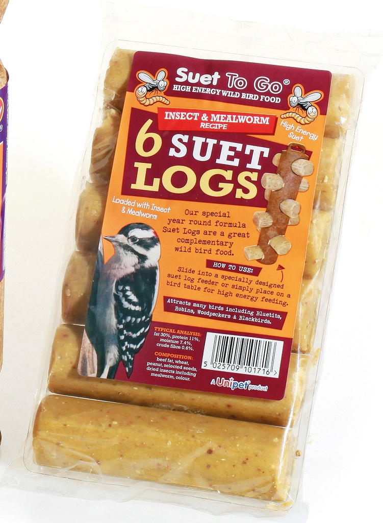 Suet To Go Vetstaven Meelworm & Insecten (6 x 6 x 90 gr.)