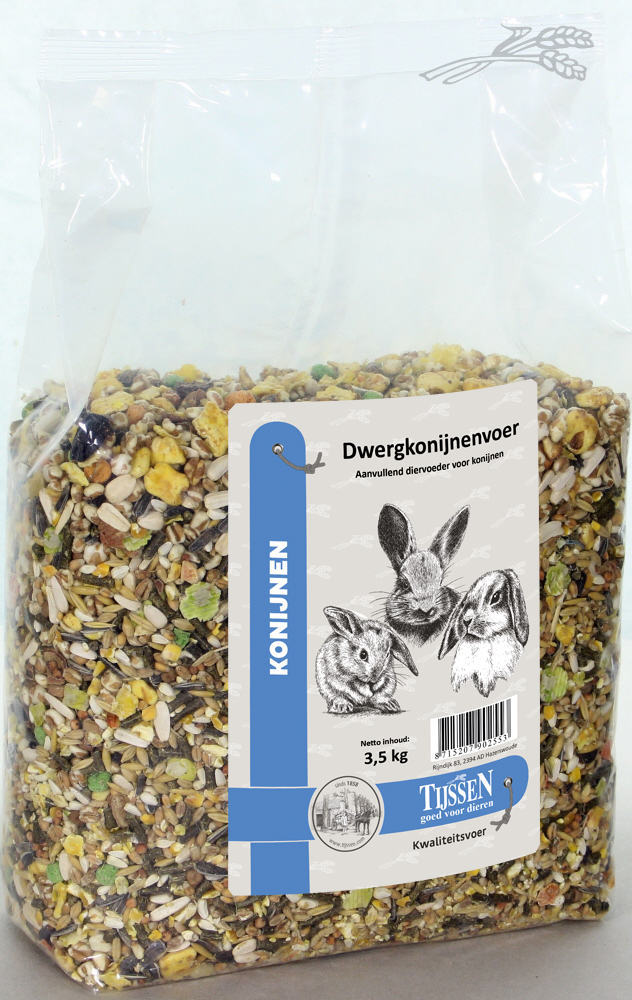 Tijssen Dwergkonijnenvoer 3,5 kg.