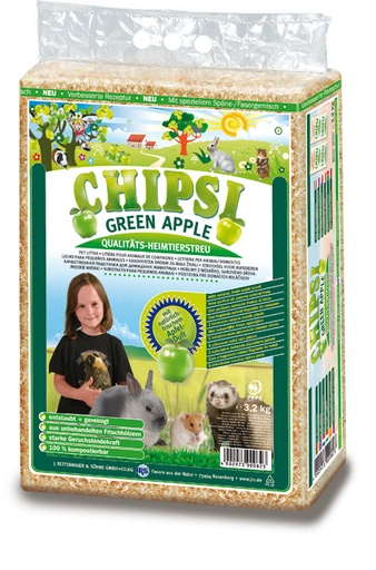 [KVA077] Chipsi Houtvezel Green Apple 3,2 kg.