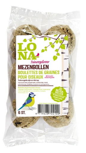 [LN70400] LONA Mezenbollen Zonder Net 90 gr. 6 st.