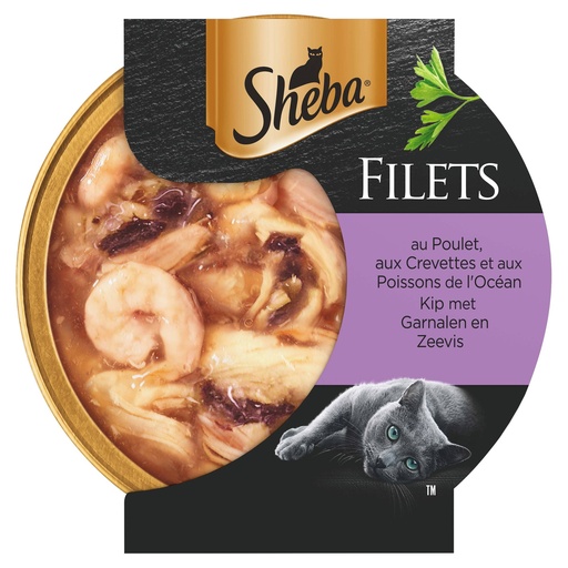 [MA419247] Sheba Filets Kip Garnaal Oceaanvis In Saus (16 x 60 gr.)