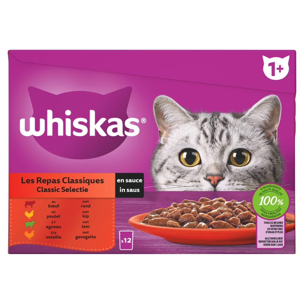 Whiskas MP Classic in Saus (4 x 12 x 85 gr.)