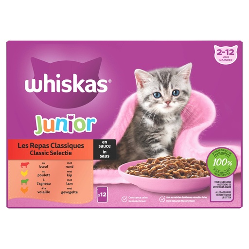 [MA443704] Whiskas MP Junior Classic in Saus (4 x 12 x 85 gr.)