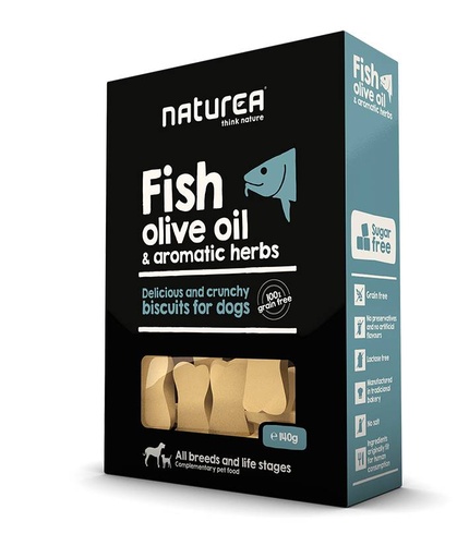 [NT32311] Naturea Biscuits Fish Olive Oil Herbs 8 x 140 gr.