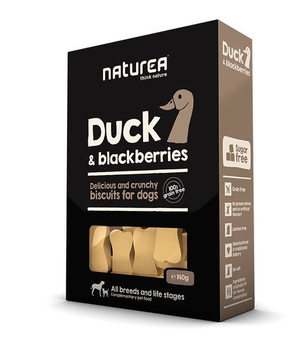 [NT32314] Naturea Biscuits Duck Blackberries 8 x 140 gr.
