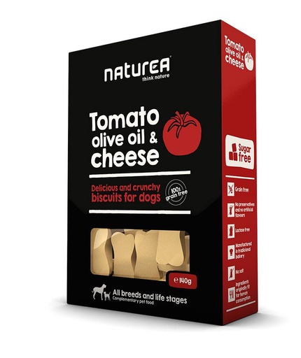 [NT32315] Naturea Dog Biscuits Tomato Olive Oil Cheese (8 x 140 gr.)