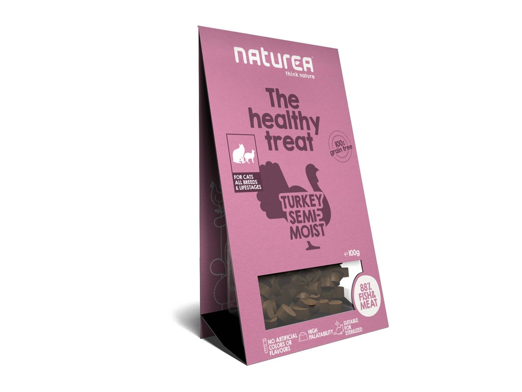 Naturea Cat Treats Turkey Semi-Moist 8 x 100 gr.