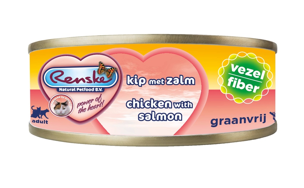 Renske Kat Blik Vezel Kip met Zalm 24 x 70 gr.