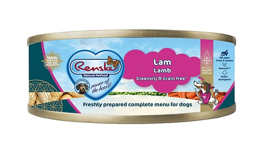 [REN24003] Renske Hond Blik Lam Graanvrij 24 x 95 gr.