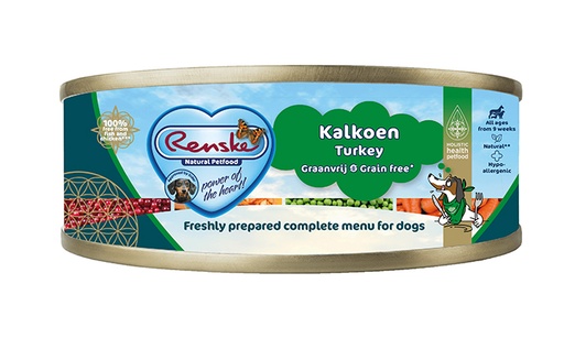 [REN24007] Renske Hond Blik Kalkoen Graanvrij 24 x 95 gr.