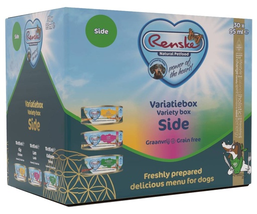 [REN24040] Renske Hond Variatiebox Side Graanvrij (30 x 95 gr.)