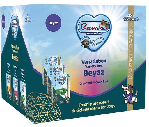 [REN24043] Renske Hond Variatiebox Beyaz Graanvrij (30 x 185 gr.)