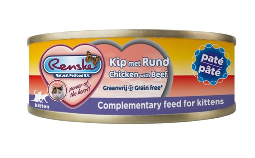 [REN24155] Renske Kat Blik Paté Kitten Kip met Rund 24 x 70 gr.