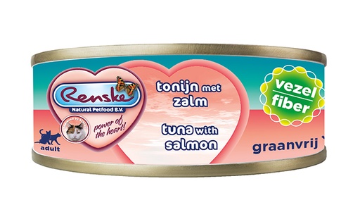 [REN255] Renske Kat Blik Vezel Tonijn met Zalm 24 x 70 gr.