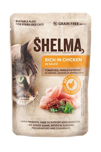 [SH40670] Shelma Pouch Fillets Chicken/Tomatoes/Herbs 28 x 85 gr.