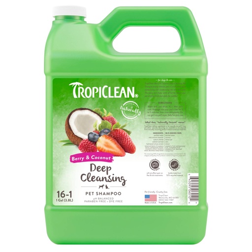 [TC06010] TropiClean 1g Berry & Coconut SH 3,8 ltr.