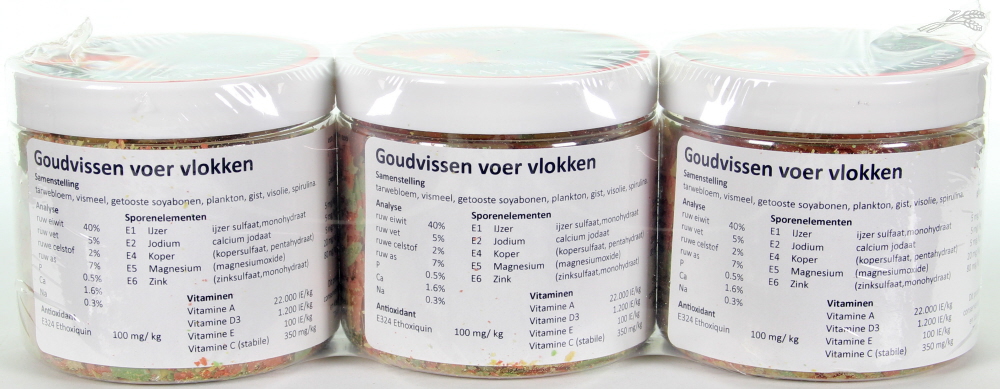Goudvissen vlokken 3 x 200 ml.