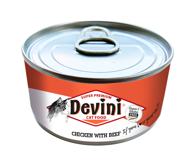 Devini Cat Chicken With Beef 12 x 70 gr.