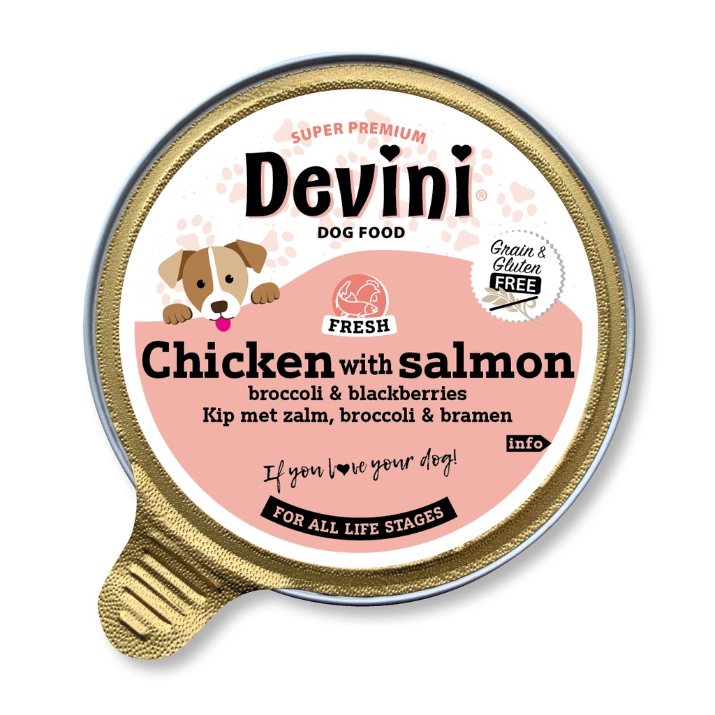 Devini Dog Chicken With Salmon 12 x 85 gr.