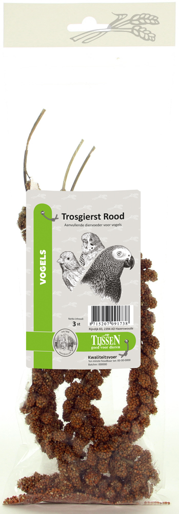 Bird's Trosgierst Rood 3 stuks 1 st.