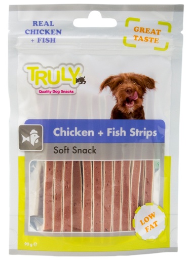 [WP58204] Truly Snacks Dog Chicken+Fish Strips 90 gr.