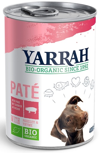 [Y7034] Yarrah Hond Blik Pate Varken 12 x 400 gr.