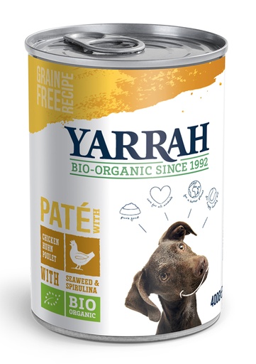 [Y7076] Yarrah Hond Blik Pate Kip 12 x 400 gr.