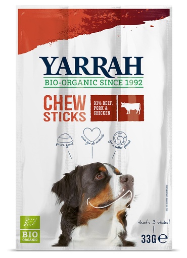 [Y7171] Yarrah Hond Kauwsticks Bio 25 x 33 gr.