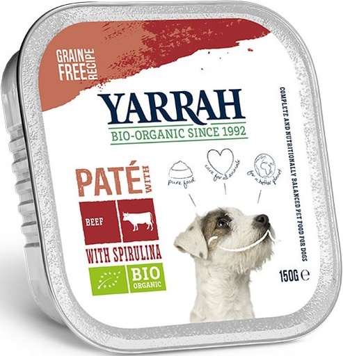 [Y9104] Yarrah Hond Alu Pate Rund/Spirulina 12 x 150 gr.