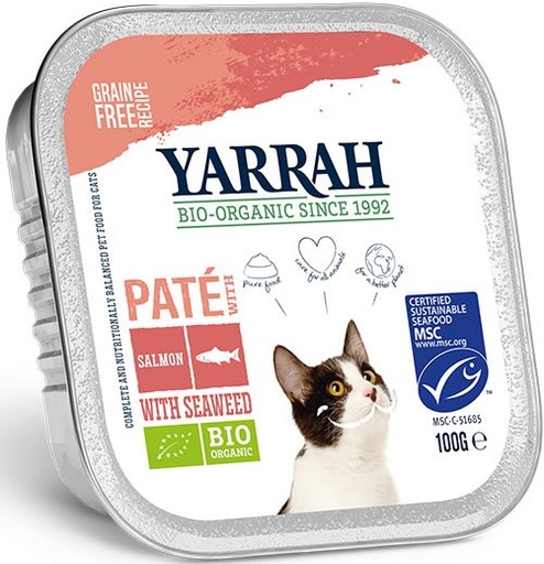 [Y9151] Yarrah Kat Alu Pate Zalm/Zeewier 16 x 100 gr.